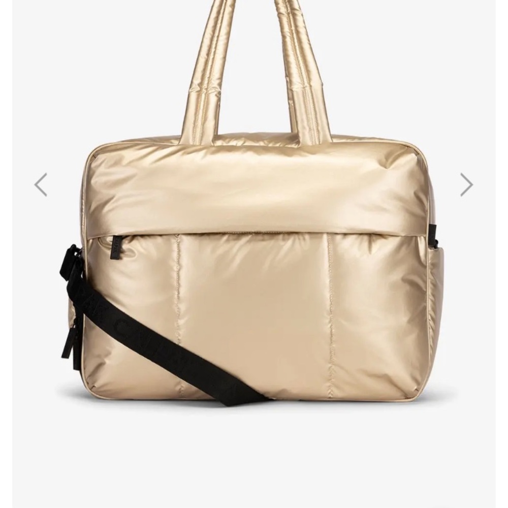 Calpak Gold Luke Duffle Large with Metallic Finish and Adjustable Shoulder Strap